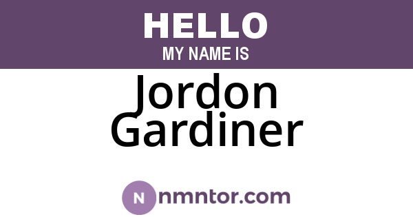 Jordon Gardiner