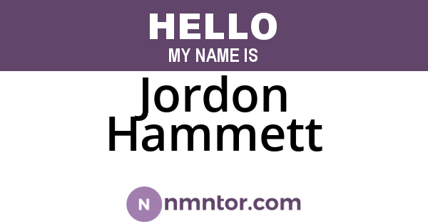 Jordon Hammett