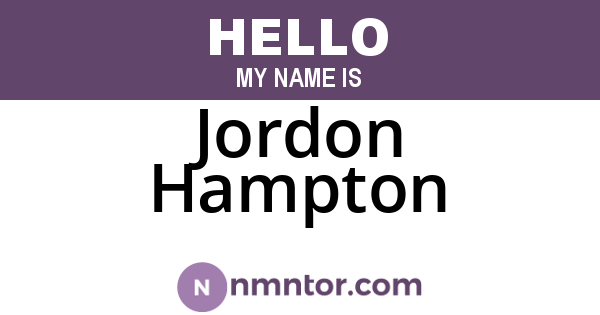 Jordon Hampton