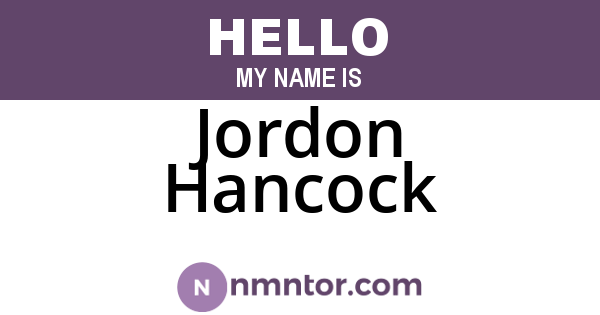 Jordon Hancock