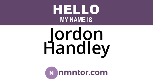 Jordon Handley