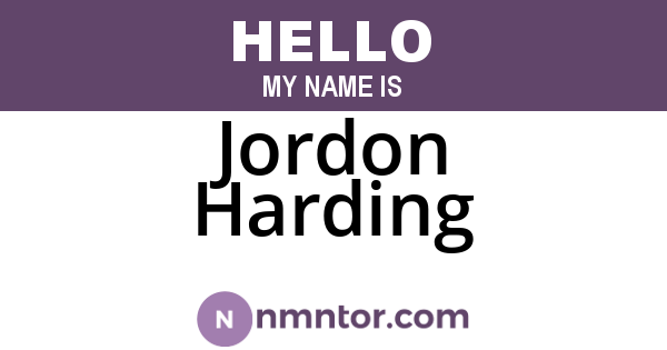 Jordon Harding