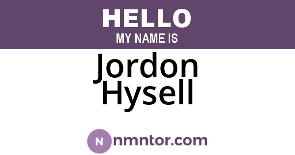 Jordon Hysell