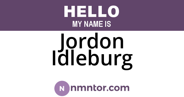 Jordon Idleburg