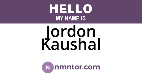 Jordon Kaushal