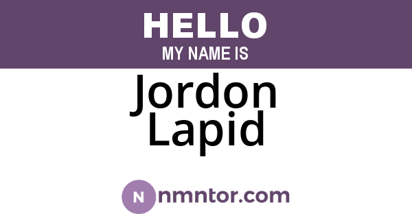 Jordon Lapid
