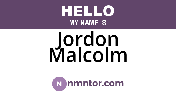 Jordon Malcolm