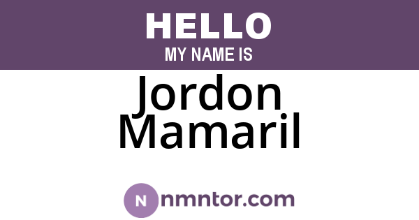 Jordon Mamaril