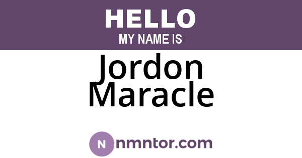 Jordon Maracle