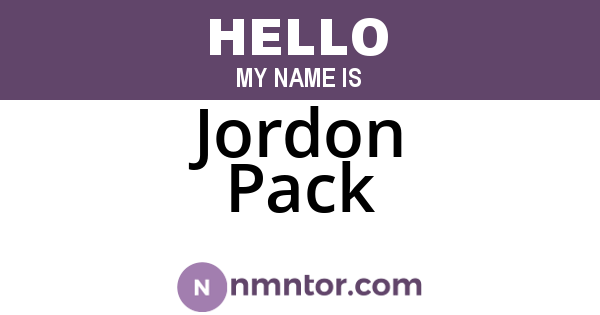 Jordon Pack