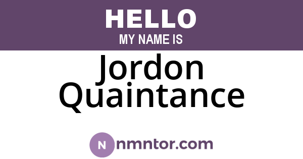 Jordon Quaintance
