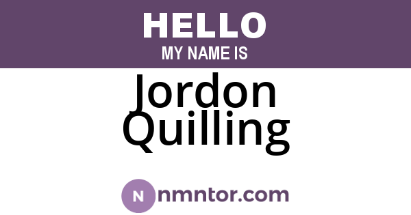 Jordon Quilling