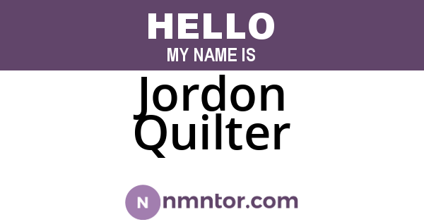 Jordon Quilter