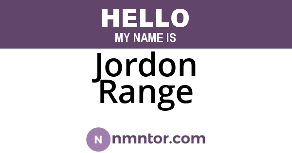 Jordon Range