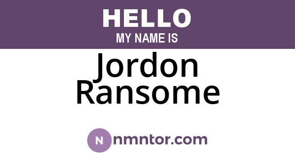 Jordon Ransome