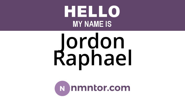 Jordon Raphael