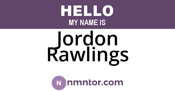 Jordon Rawlings