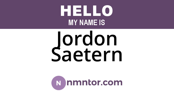 Jordon Saetern