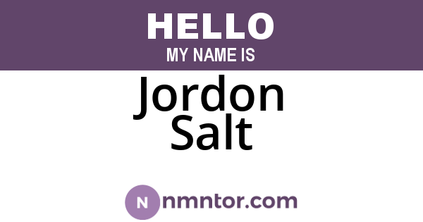 Jordon Salt