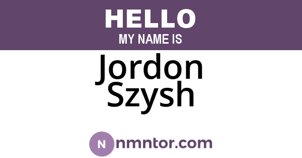 Jordon Szysh