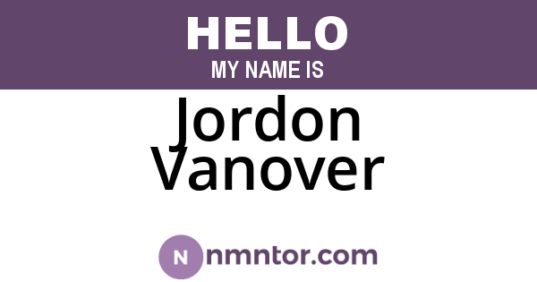 Jordon Vanover