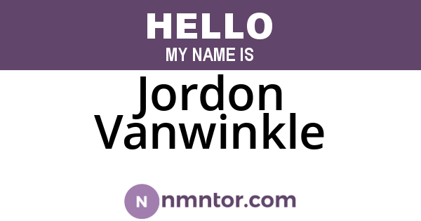 Jordon Vanwinkle