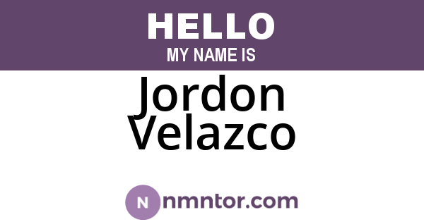 Jordon Velazco