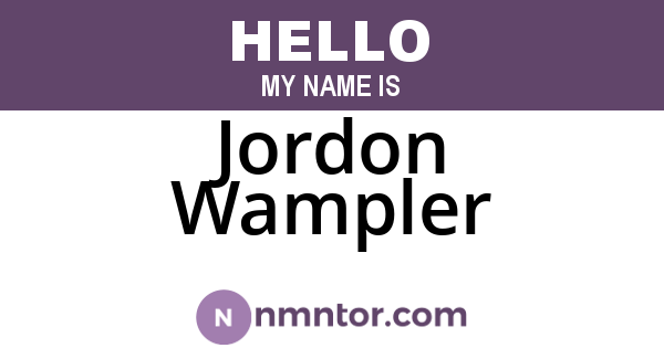 Jordon Wampler