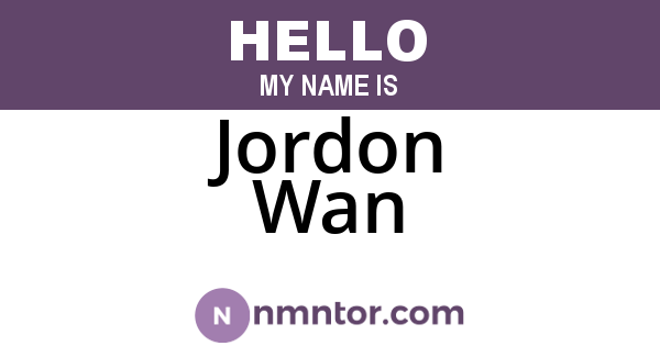 Jordon Wan