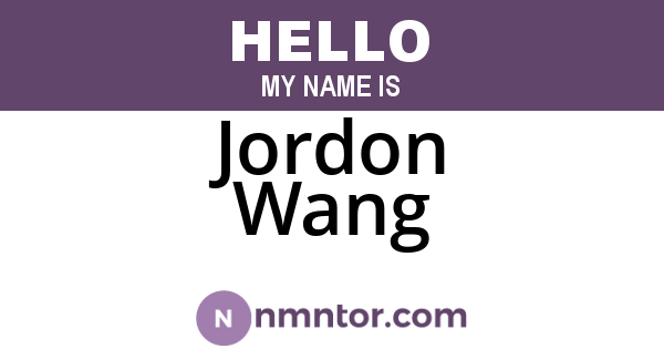 Jordon Wang