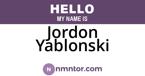 Jordon Yablonski