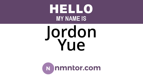 Jordon Yue