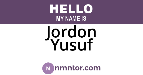 Jordon Yusuf