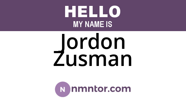 Jordon Zusman