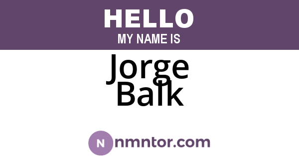 Jorge Balk