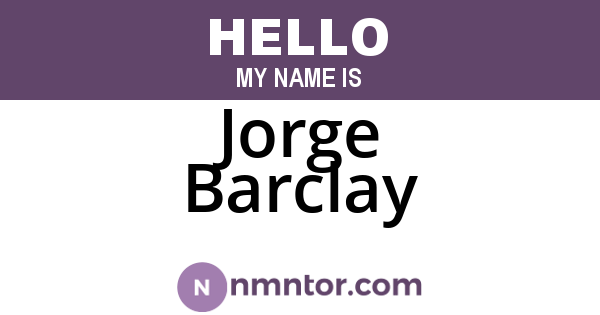 Jorge Barclay