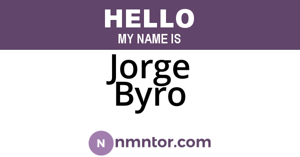 Jorge Byro