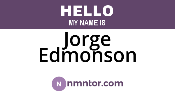 Jorge Edmonson