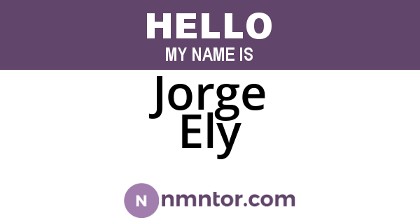 Jorge Ely