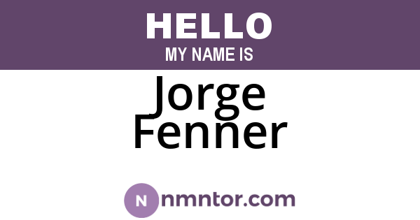 Jorge Fenner