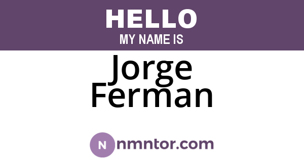 Jorge Ferman