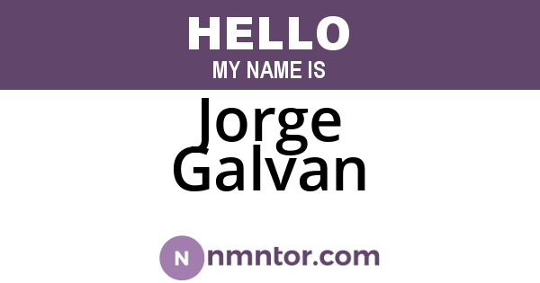 Jorge Galvan