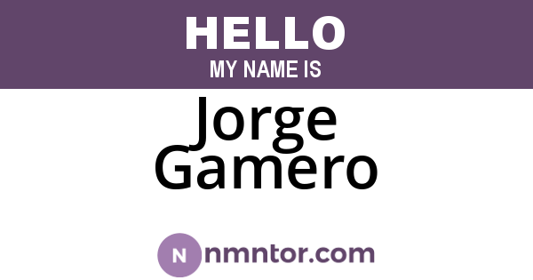 Jorge Gamero