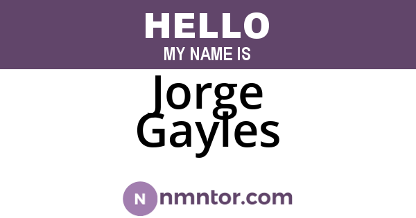 Jorge Gayles