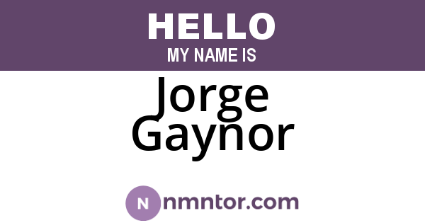 Jorge Gaynor