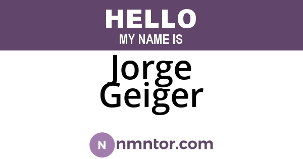Jorge Geiger