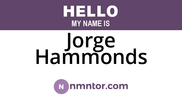 Jorge Hammonds