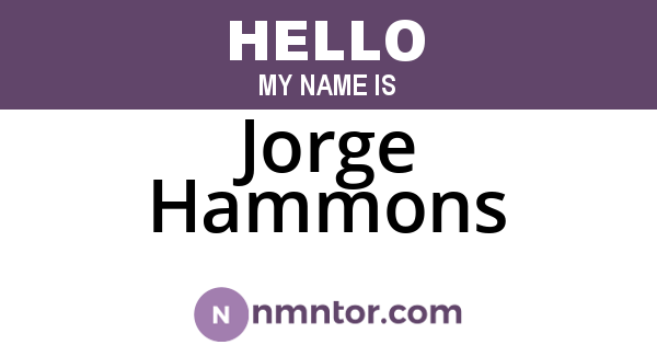 Jorge Hammons