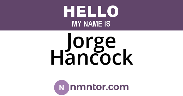 Jorge Hancock