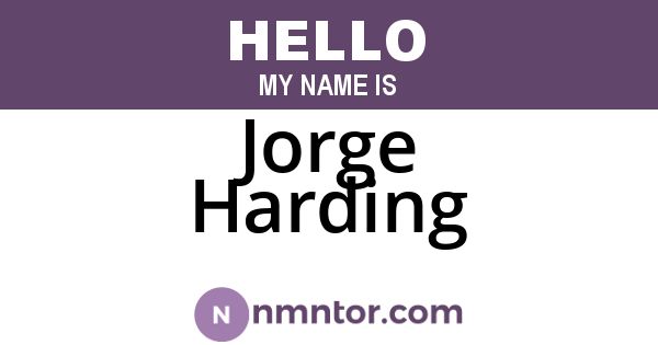 Jorge Harding
